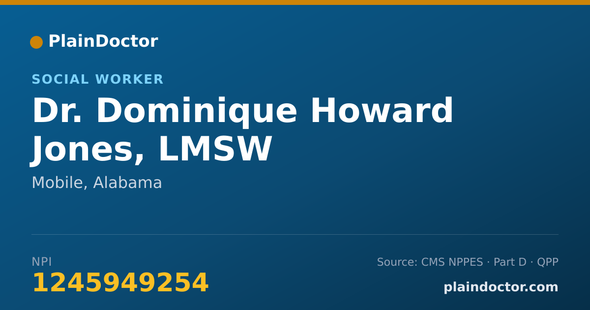 Shareable card for Dominique Howard Jones, LMSW - Social Worker, Mobile, AL