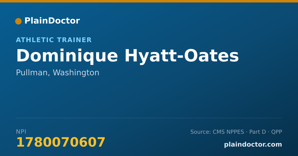 Shareable card for Dominique Hyatt-Oates - Athletic Trainer, Pullman, WA