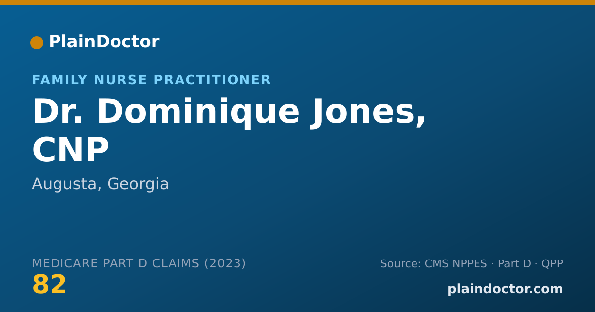 Shareable card for Dominique Jones, CNP - Family Nurse Practitioner, Augusta, GA