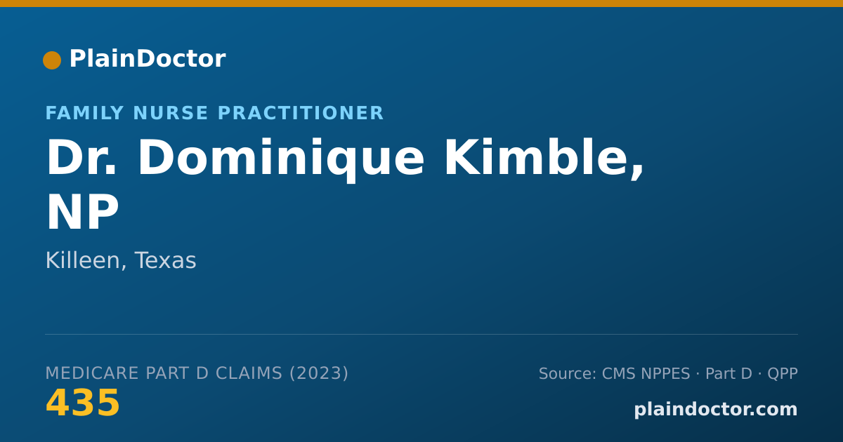 Shareable card for Dominique Kimble, NP - Family Nurse Practitioner, Killeen, TX