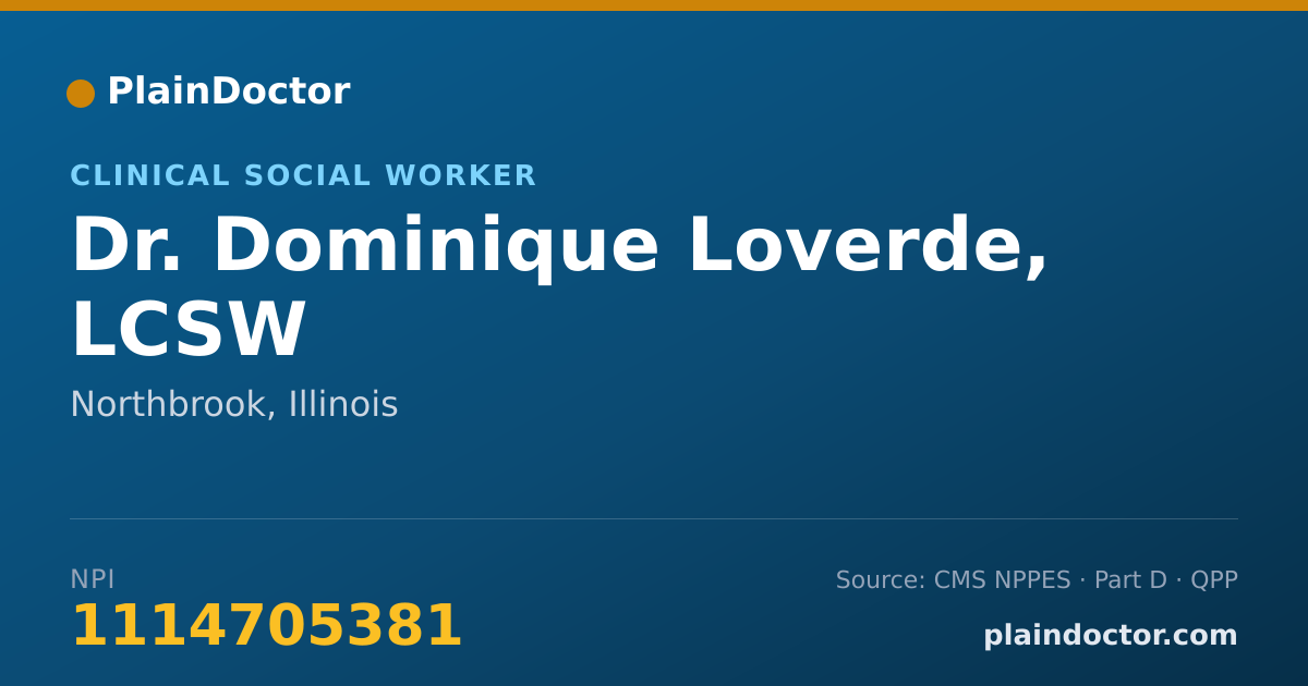 Shareable card for Dominique Loverde, LCSW - Clinical Social Worker, Northbrook, IL