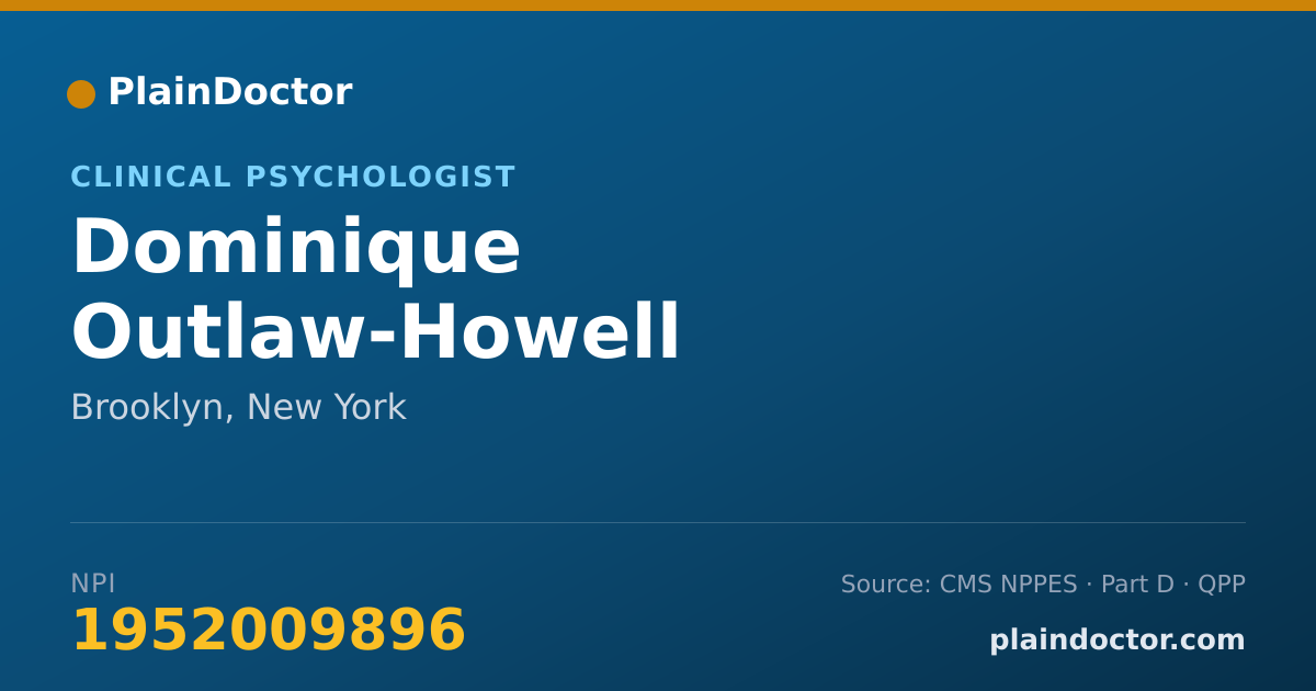 Shareable card for Dominique Outlaw-Howell - Clinical Psychologist, Brooklyn, NY
