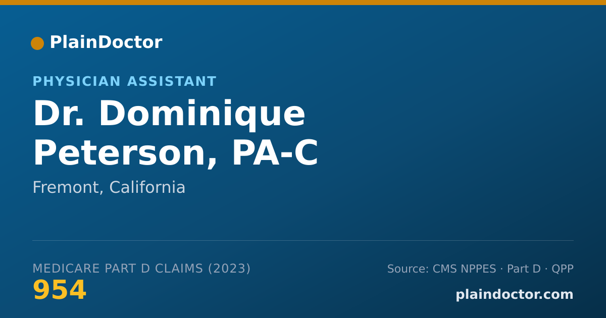 Shareable card for Dominique Peterson, PA-C - Physician Assistant, Fremont, CA