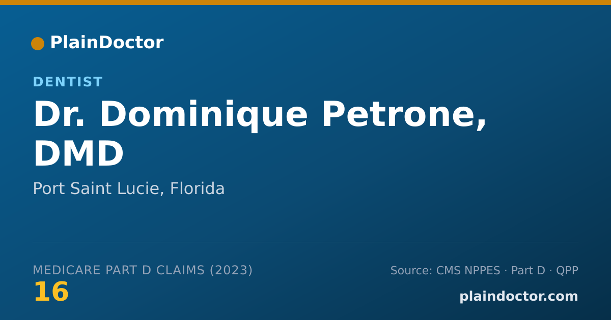 Shareable card for Dominique Petrone, DMD - Dentist, Port Saint Lucie, FL