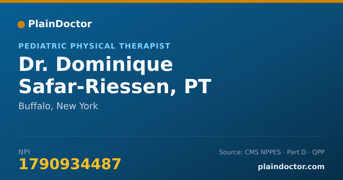Shareable card for Dominique Safar-Riessen, PT - Pediatric Physical Therapist, Buffalo, NY