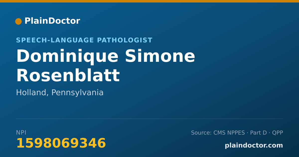 Shareable card for Dominique Simone Rosenblatt - Speech-Language Pathologist, Holland, PA
