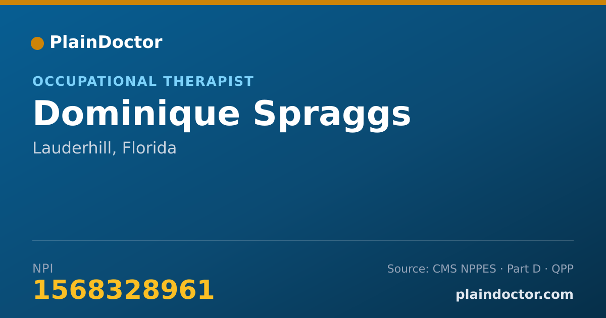 Shareable card for Dominique Spraggs - Occupational Therapist, Lauderhill, FL