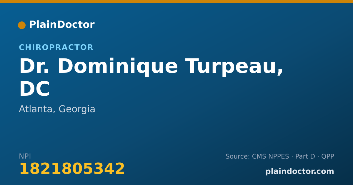 Shareable card for Dominique Turpeau, DC - Chiropractor, Atlanta, GA