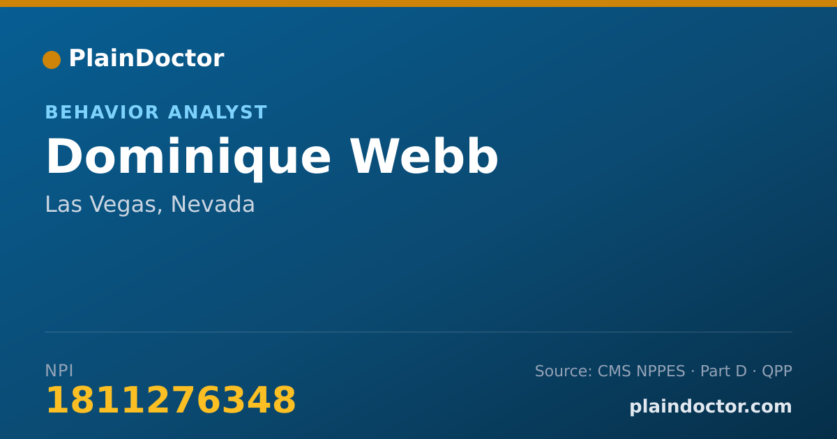 Shareable card for Dominique Webb - Behavior Analyst, Las Vegas, NV