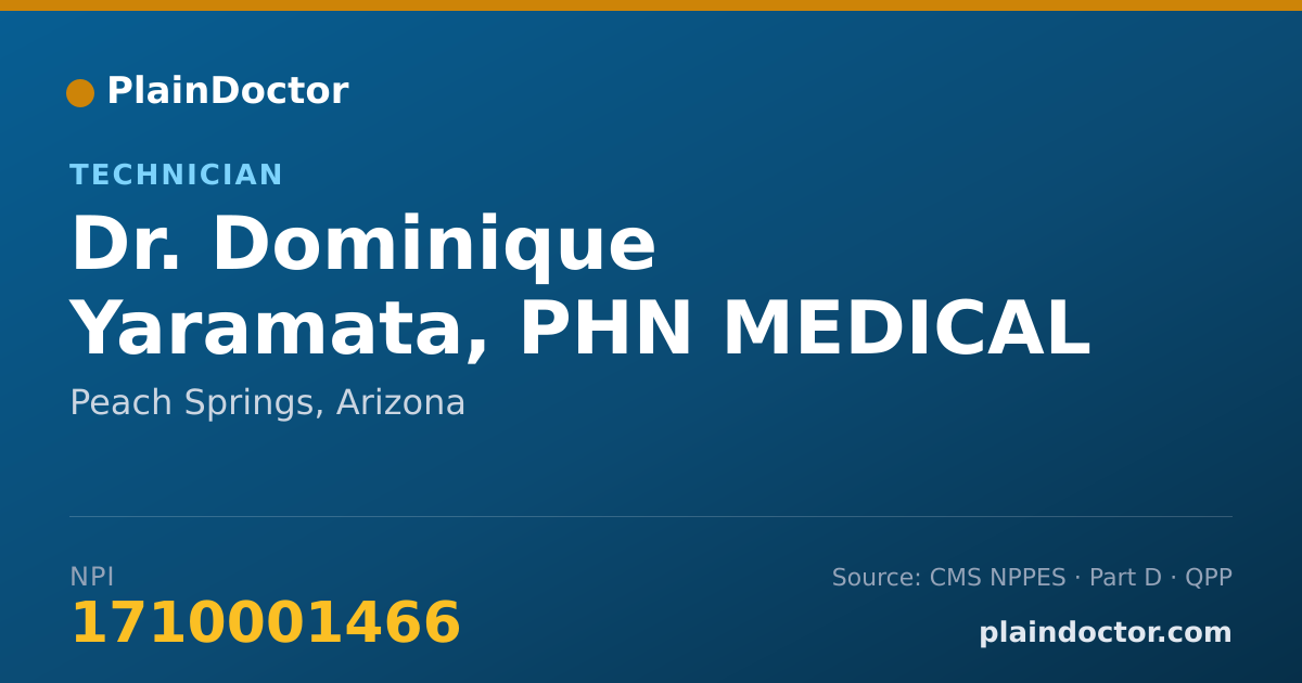 Shareable card for Dominique Yaramata, PHN MEDICAL CLERK - Technician, Peach Springs, AZ