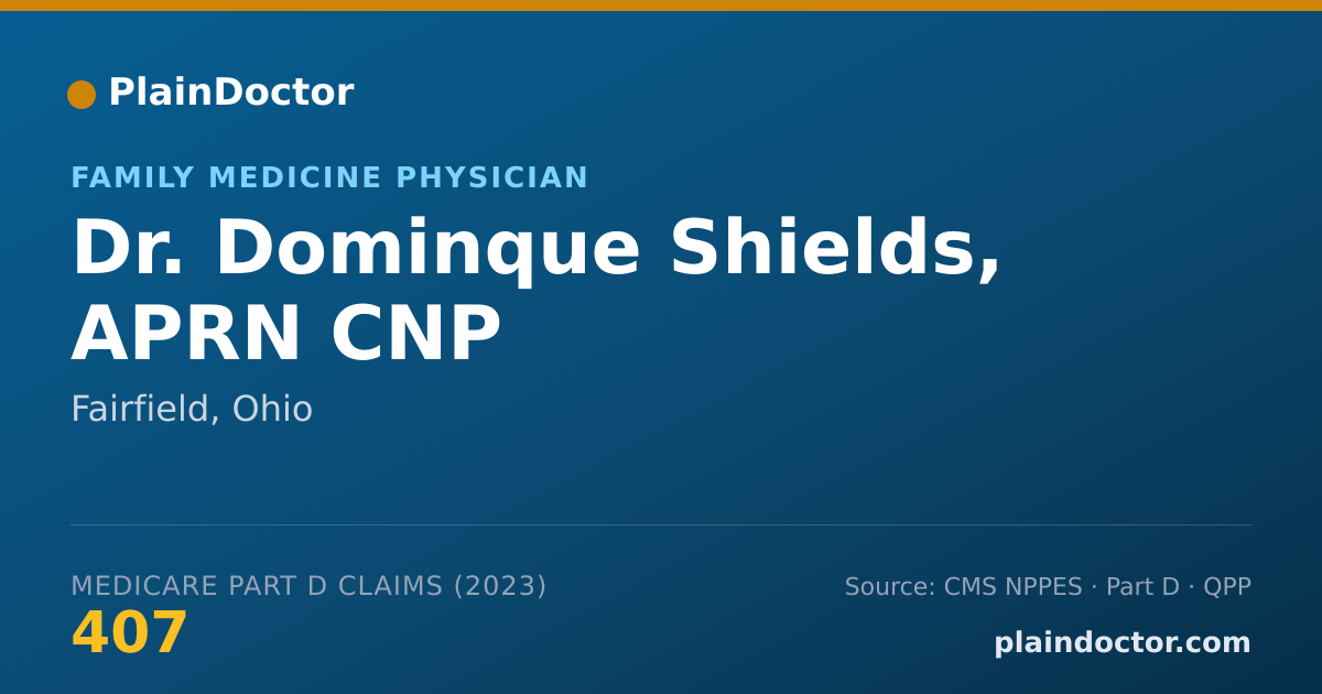 Shareable card for Dominque Shields, APRN CNP - Family Medicine Physician, Fairfield, OH