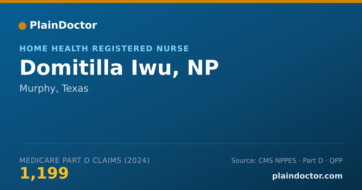 Shareable card for Domitilla Iwu, NP - Home Health Registered Nurse, Murphy, TX