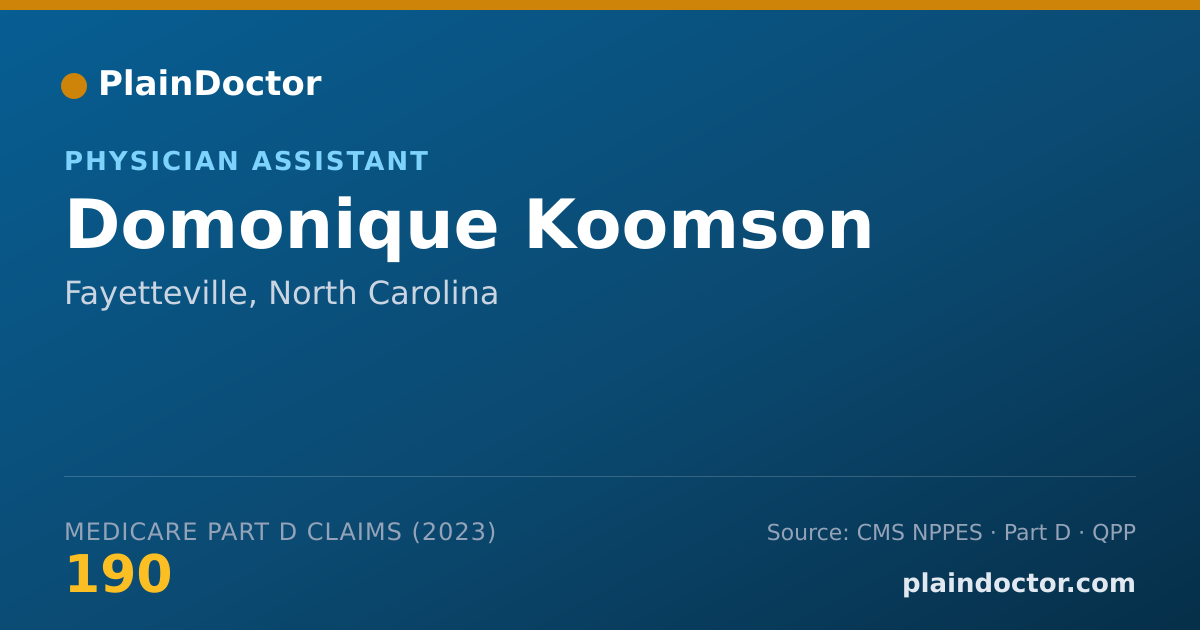 Shareable card for Domonique Koomson - Physician Assistant, Fayetteville, NC