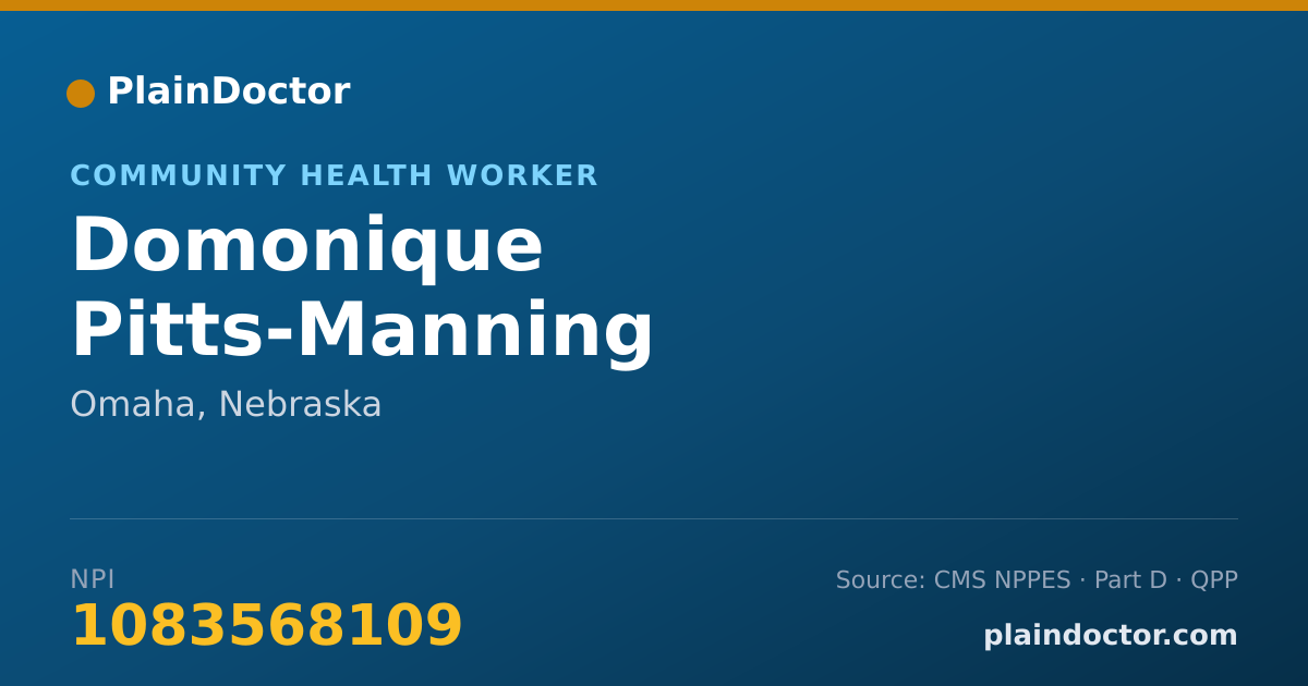 Shareable card for Domonique Pitts-Manning - Community Health Worker, Omaha, NE