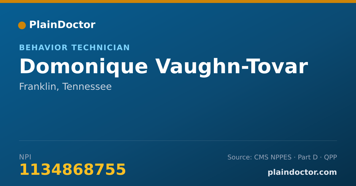 Shareable card for Domonique Vaughn-Tovar - Behavior Technician, Franklin, TN