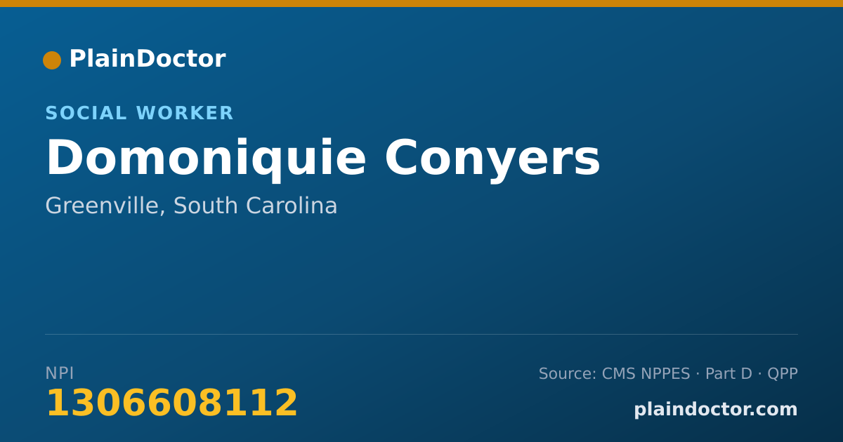 Shareable card for Domoniquie Conyers - Social Worker, Greenville, SC