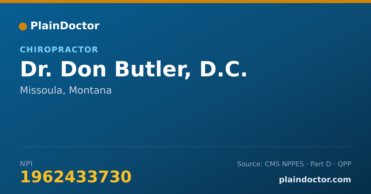 Shareable card for Don Butler, D.C. - Chiropractor, Missoula, MT