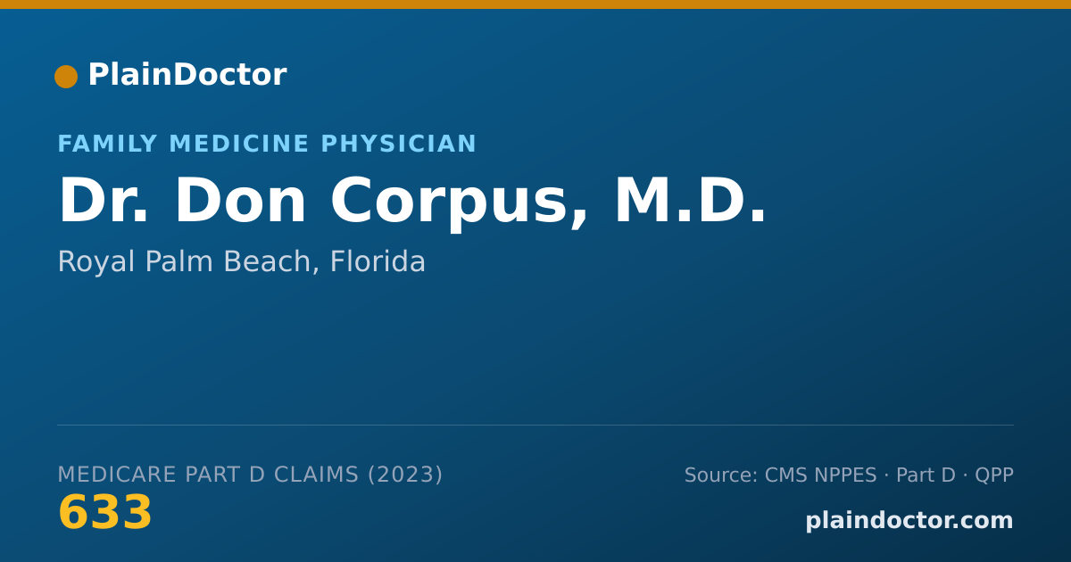 Shareable card for Don Corpus, M.D. - Family Medicine Physician, Royal Palm Beach, FL