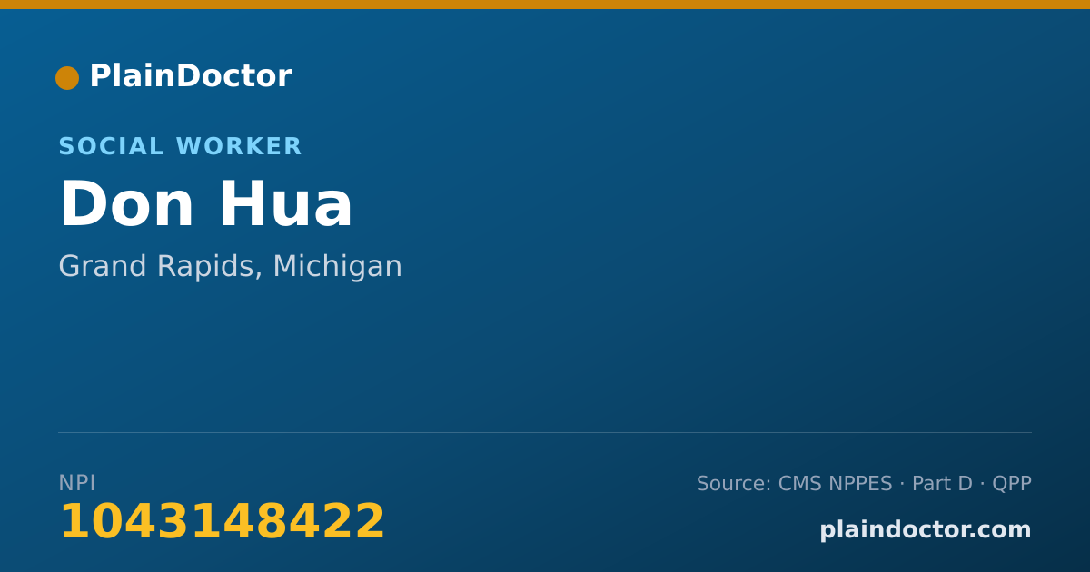 Shareable card for Don Hua - Social Worker, Grand Rapids, MI