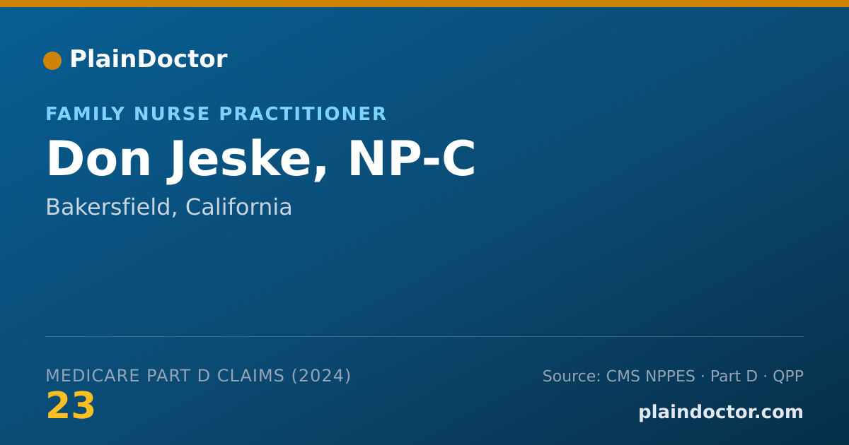 Shareable card for Don Jeske, NP-C - Family Nurse Practitioner, Bakersfield, CA