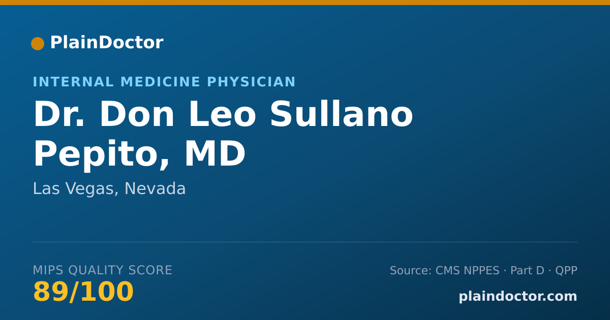 Shareable card for Don Leo Sullano Pepito, MD - Internal Medicine Physician, Las Vegas, NV
