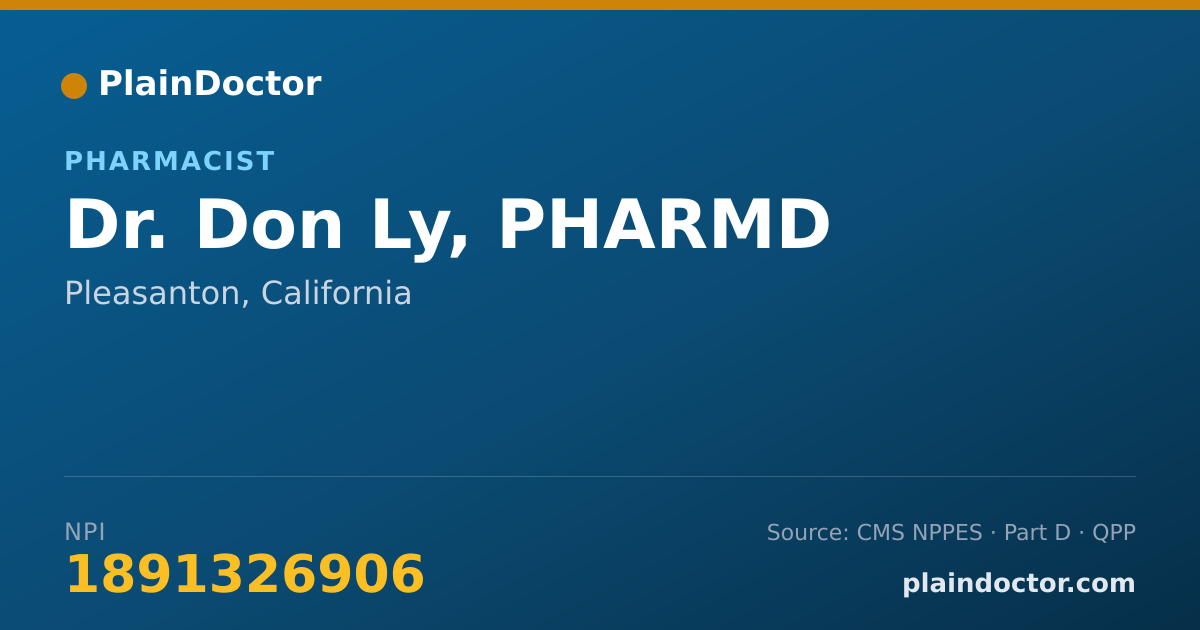 Shareable card for Don Ly, PHARMD - Pharmacist, Pleasanton, CA