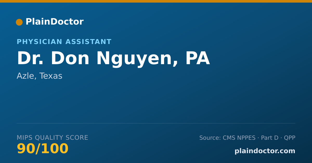 Shareable card for Don Nguyen, PA - Physician Assistant, Azle, TX