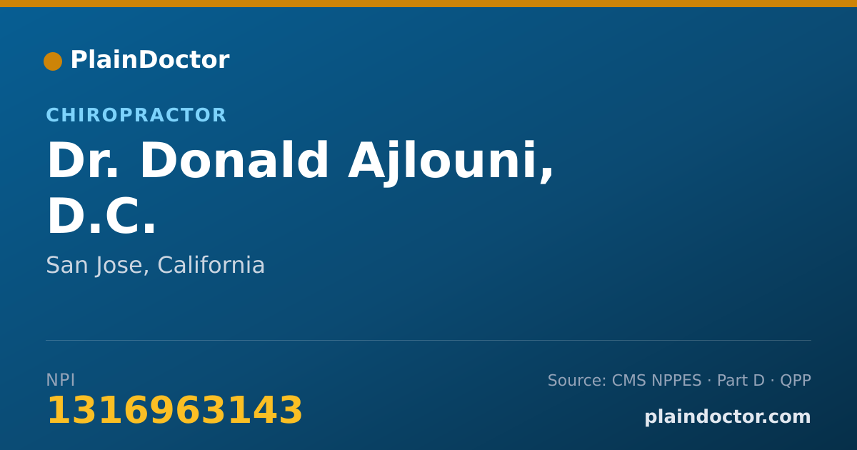 Shareable card for Donald Ajlouni, D.C. - Chiropractor, San Jose, CA