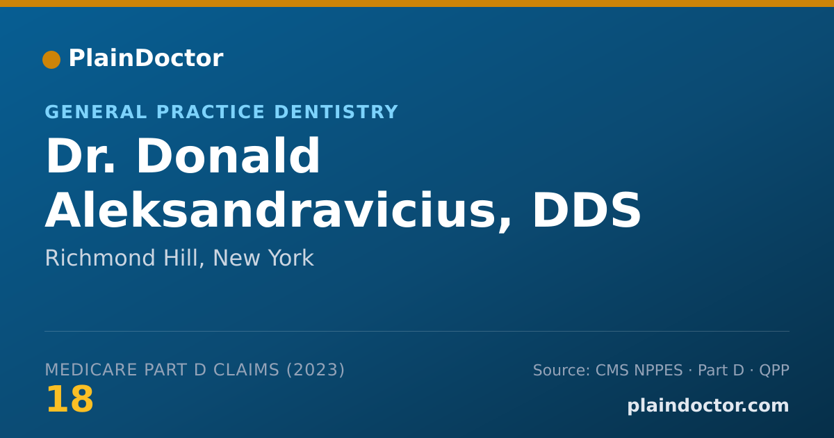 Shareable card for Donald Aleksandravicius, DDS - General Practice Dentistry, Richmond Hill, NY