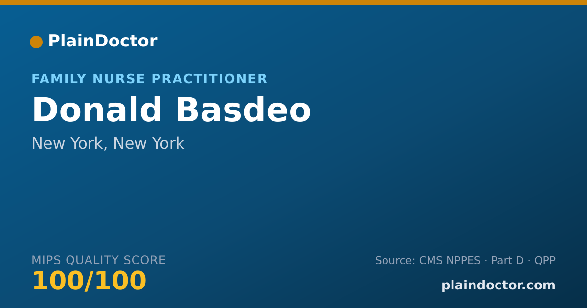 Shareable card for Donald Basdeo - Family Nurse Practitioner, New York, NY