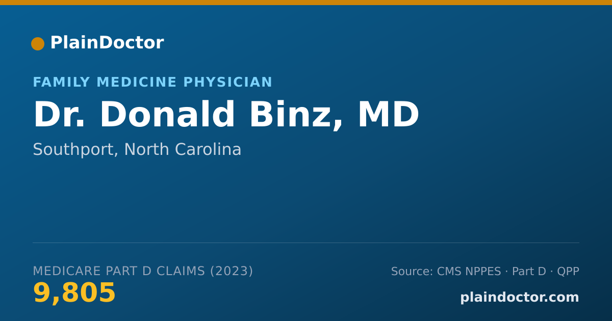 Shareable card for Donald Binz, MD - Family Medicine Physician, Southport, NC