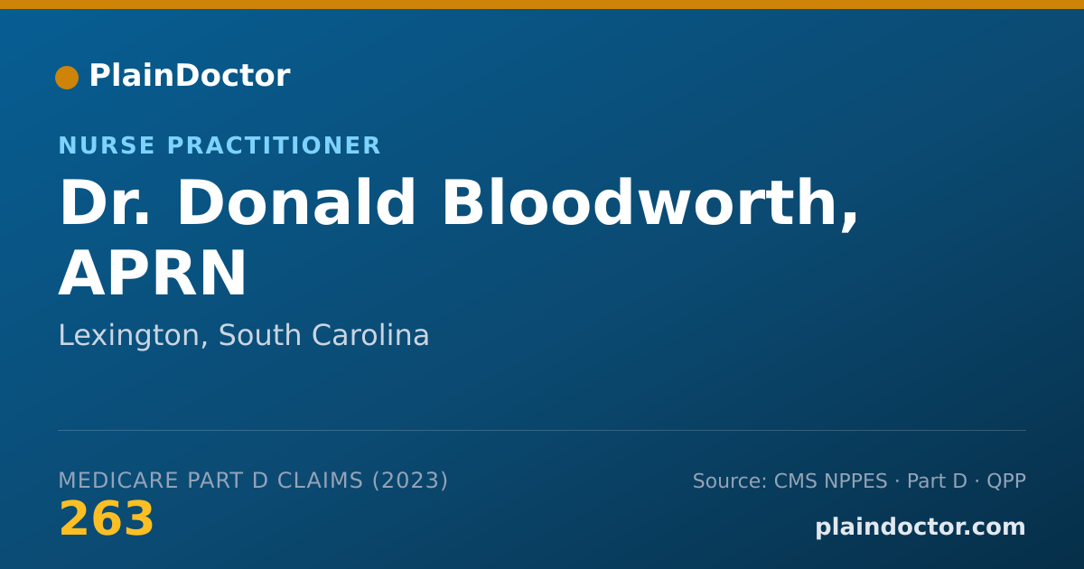 Shareable card for Donald Bloodworth, APRN - Nurse Practitioner, Lexington, SC