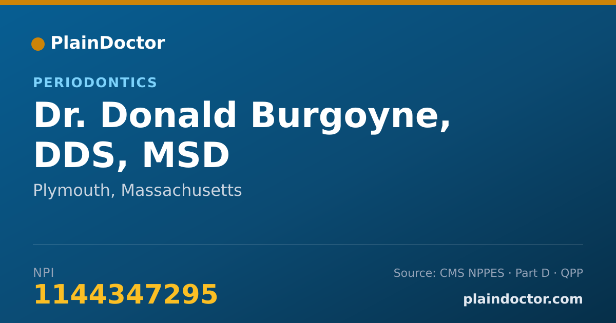 Shareable card for Donald Burgoyne, DDS, MSD - Periodontics, Plymouth, MA