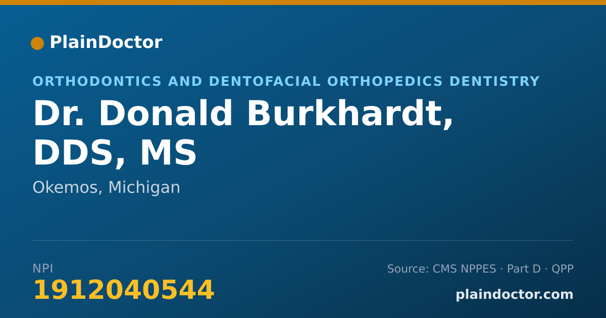 Shareable card for Donald Burkhardt, DDS, MS - Orthodontics and Dentofacial Orthopedics Dentistry, Okemos, MI