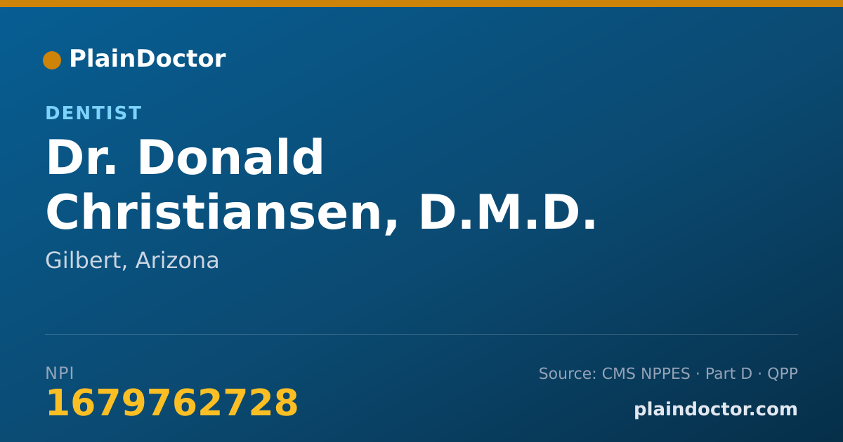 Shareable card for Donald Christiansen, D.M.D. - Dentist, Gilbert, AZ