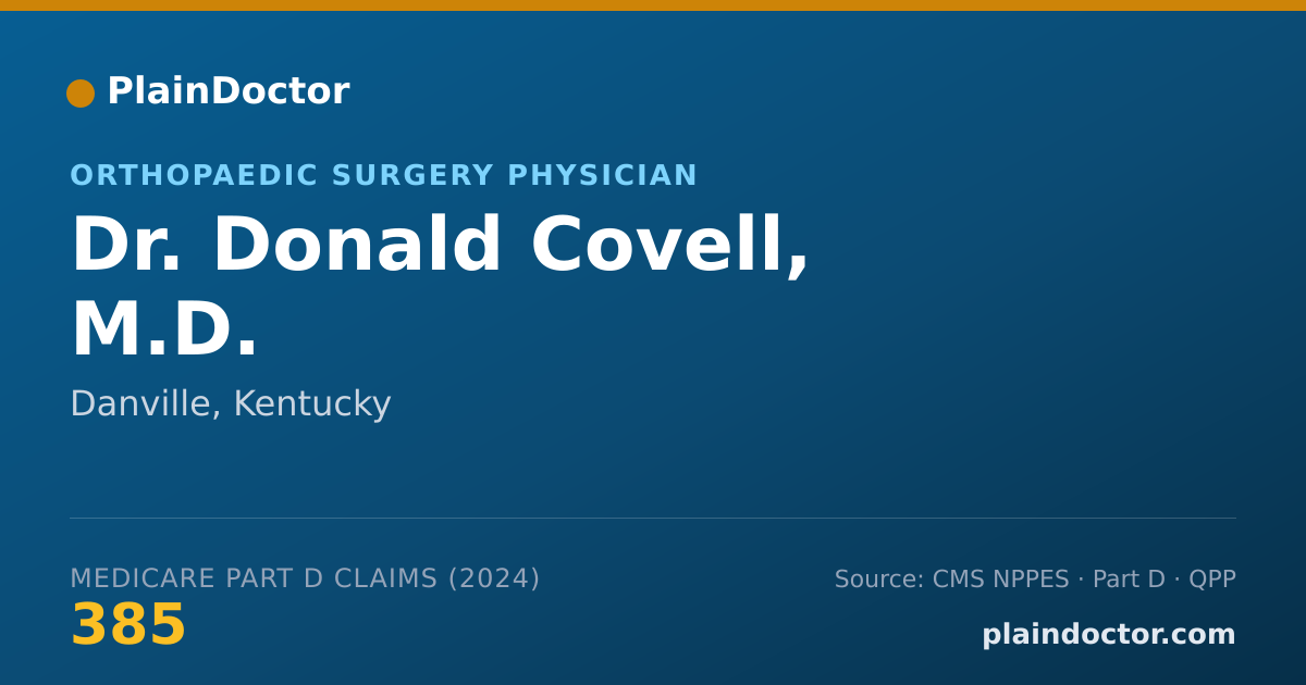 Shareable card for Donald Covell, M.D. - Orthopaedic Surgery Physician, Danville, KY