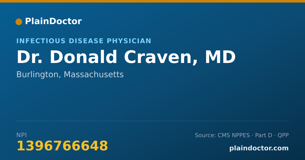 Shareable card for Donald Craven, MD - Infectious Disease Physician, Burlington, MA