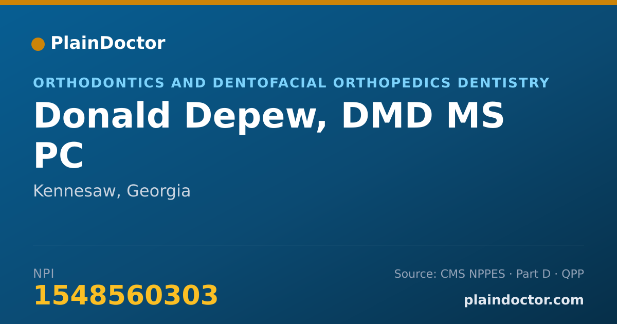Shareable card for Donald Depew, DMD MS PC - Orthodontics and Dentofacial Orthopedics Dentistry, Kennesaw, GA