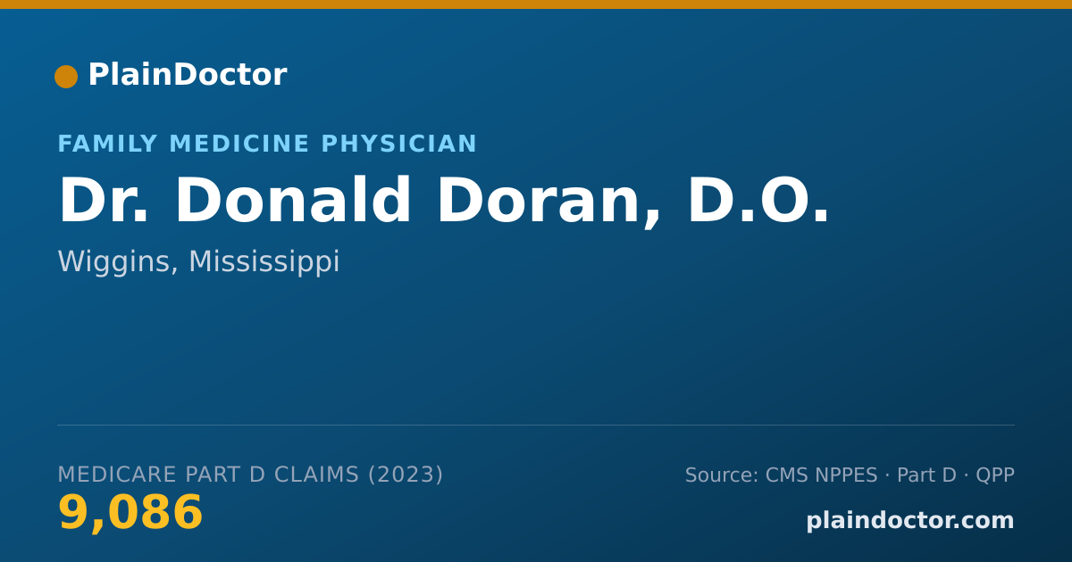 Shareable card for Donald Doran, D.O. - Family Medicine Physician, Wiggins, MS