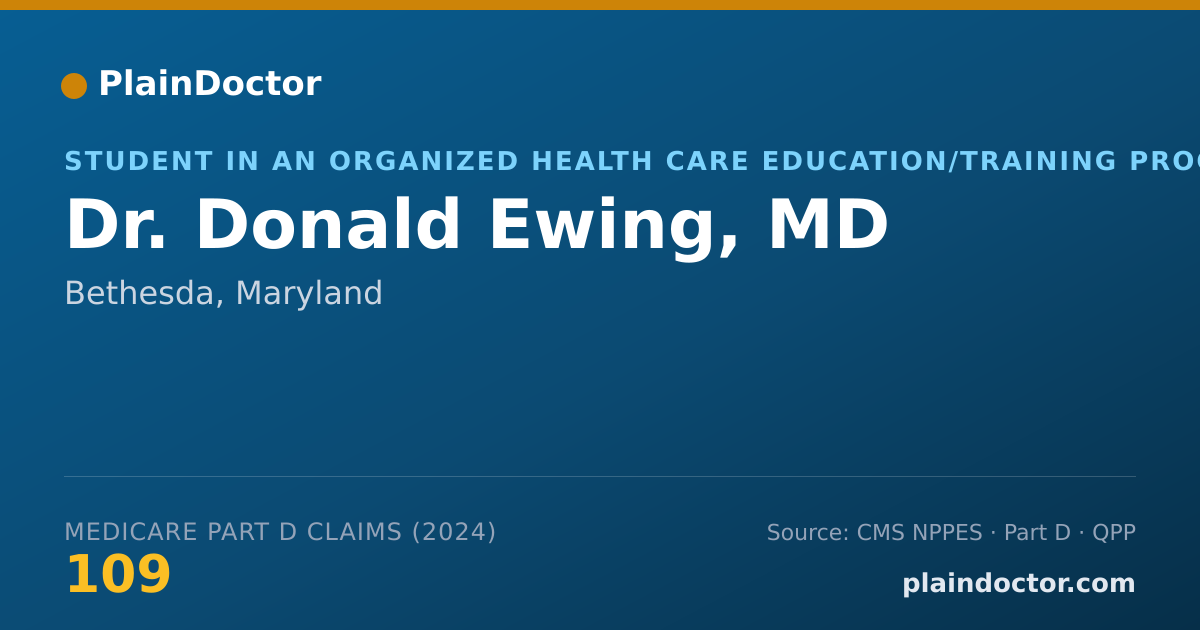 Shareable card for Donald Ewing, MD - Student in an Organized Health Care Education/Training Program, Bethesda, MD
