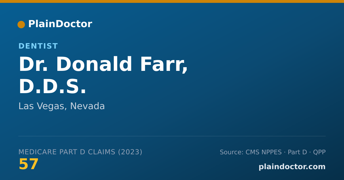 Shareable card for Donald Farr, D.D.S. - Dentist, Las Vegas, NV