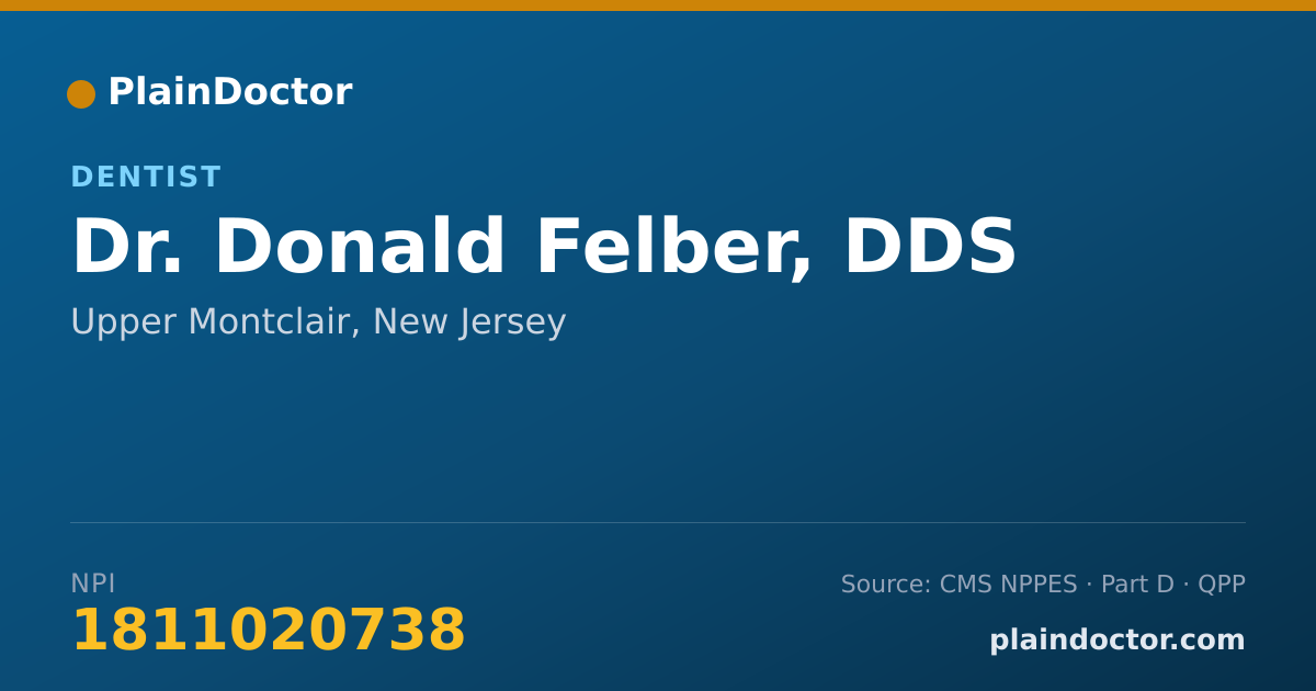 Shareable card for Donald Felber, DDS - Dentist, Upper Montclair, NJ