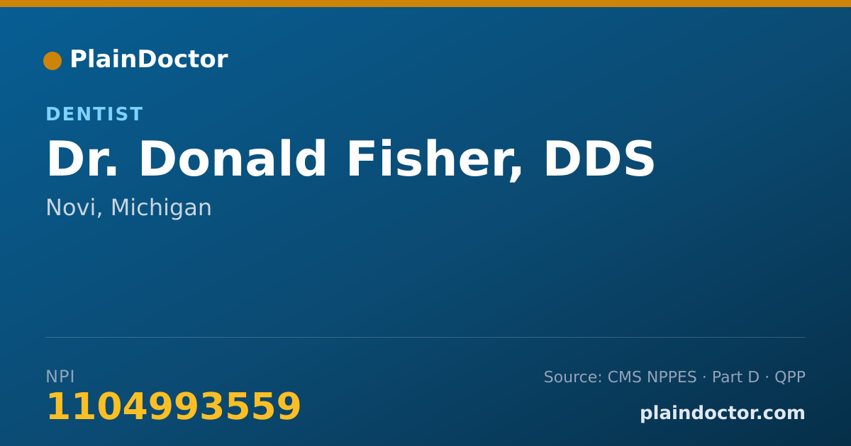 Shareable card for Donald Fisher, DDS - Dentist, Novi, MI