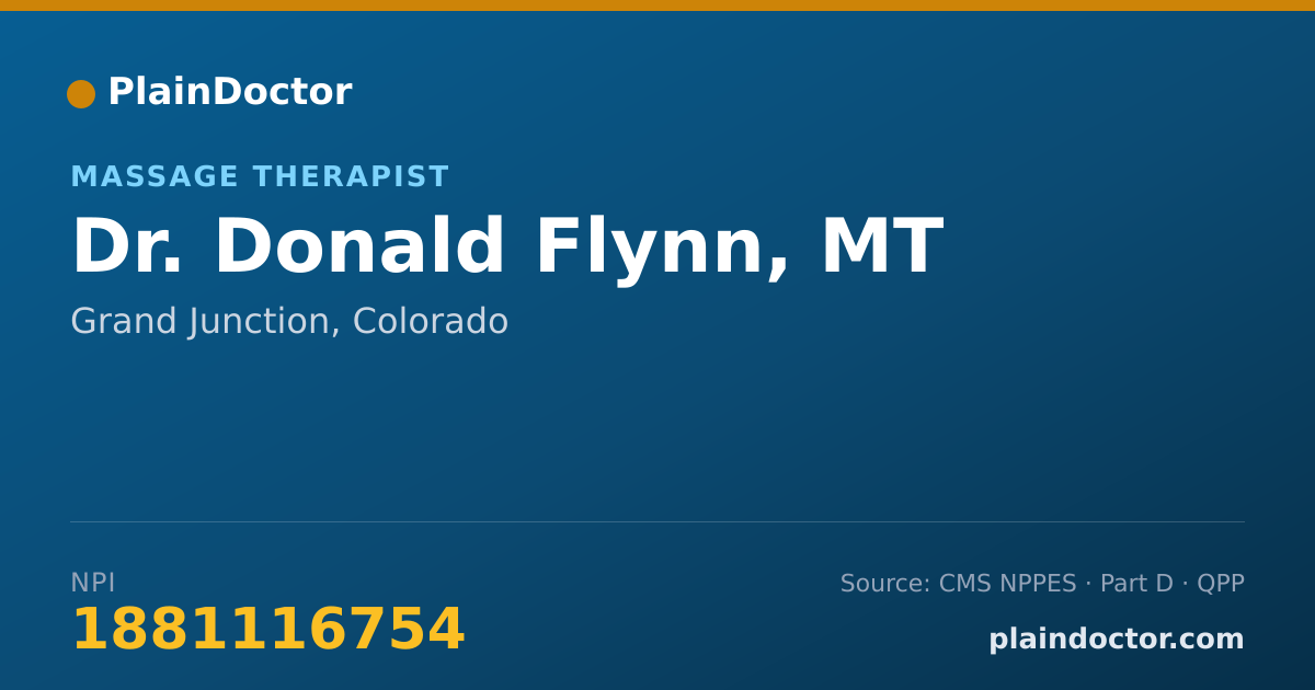 Shareable card for Donald Flynn, MT - Massage Therapist, Grand Junction, CO