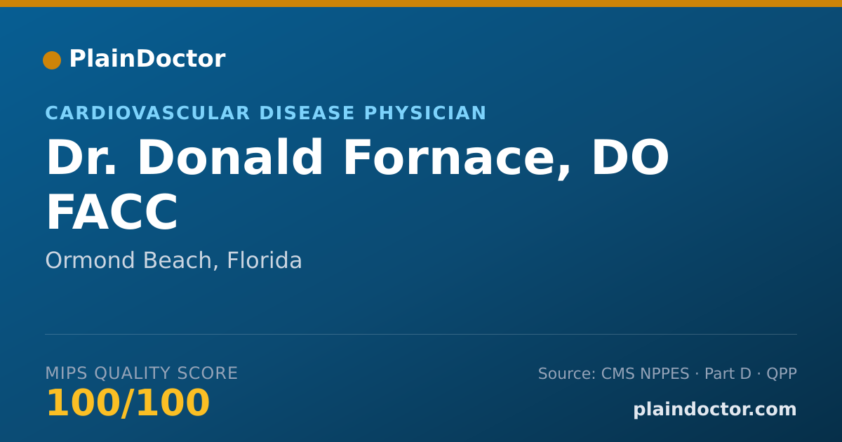 Shareable card for Donald Fornace, DO FACC - Cardiovascular Disease Physician, Ormond Beach, FL