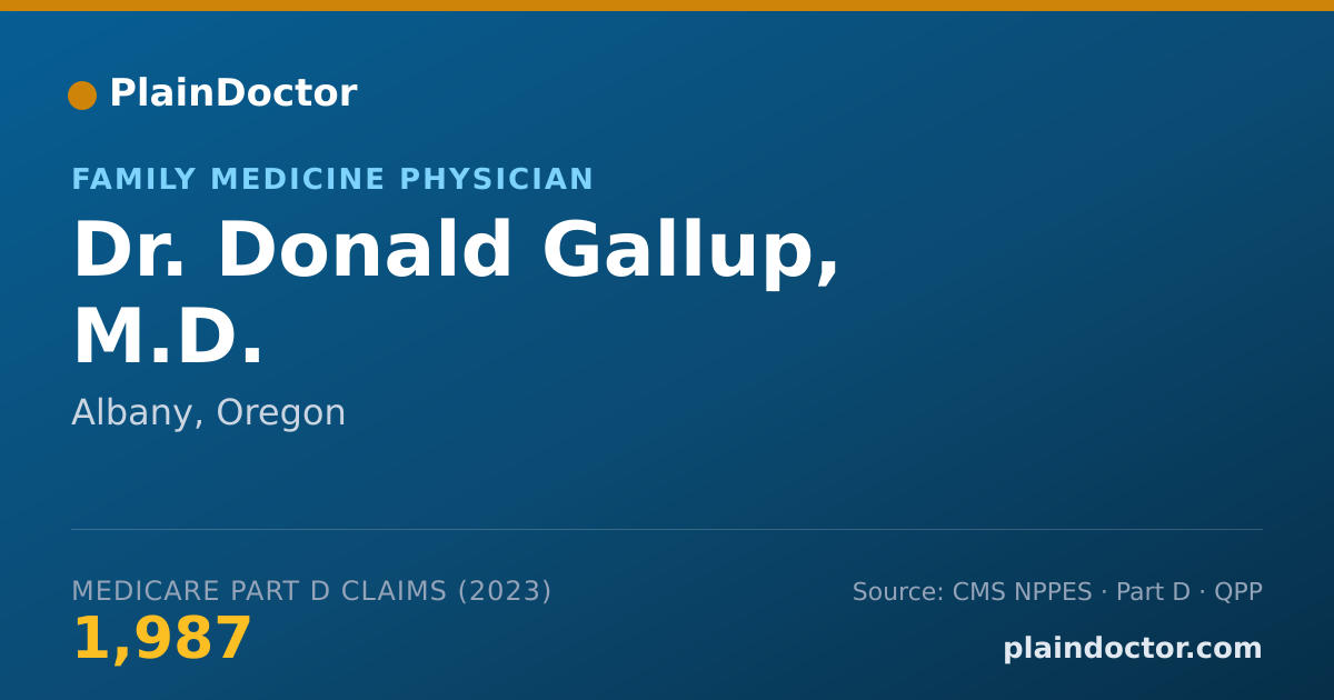 Shareable card for Donald Gallup, M.D. - Family Medicine Physician, Albany, OR