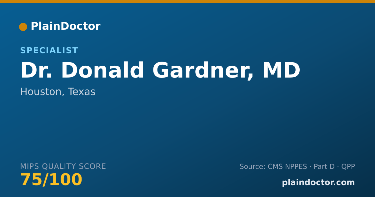 Shareable card for Donald Gardner, MD - Specialist, Houston, TX