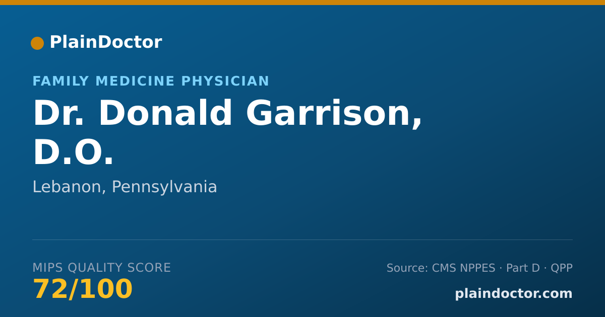 Shareable card for Donald Garrison, D.O. - Family Medicine Physician, Lebanon, PA
