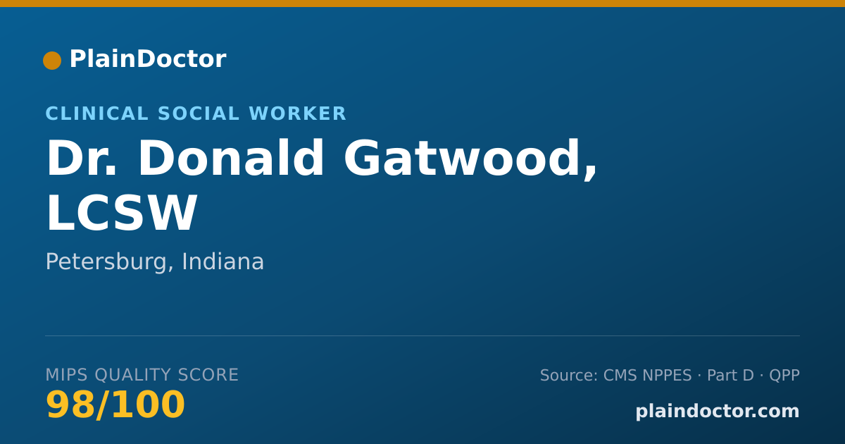 Shareable card for Donald Gatwood, LCSW - Clinical Social Worker, Petersburg, IN