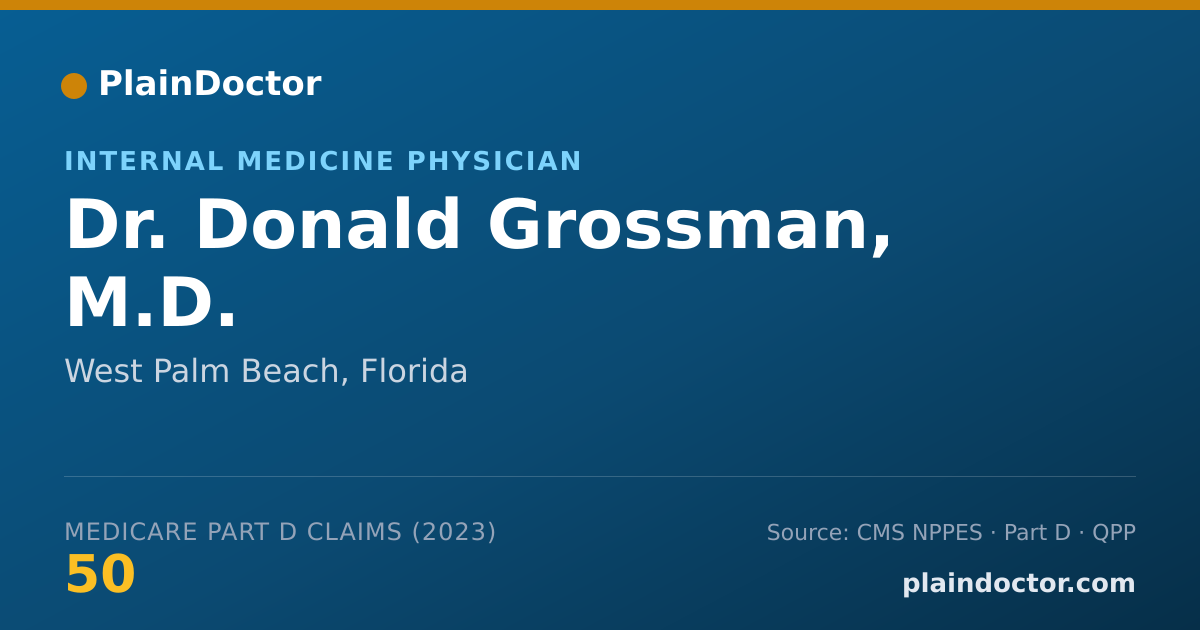 Shareable card for Donald Grossman, M.D. - Internal Medicine Physician, West Palm Beach, FL